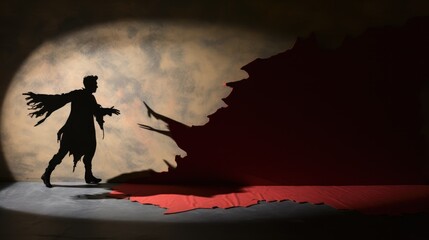 Hero in a shadow play illustration - beautiful wallpaper