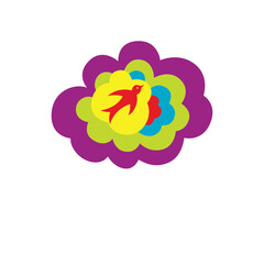 background with clouds and bird