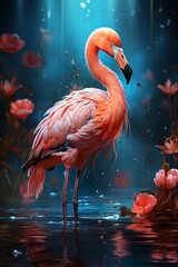 Modern Art Flamingo. Luxury Art. Generative AI