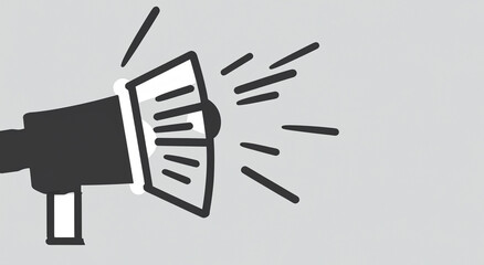 illustration of a megaphone on gray background