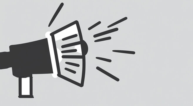 illustration of a megaphone on gray background