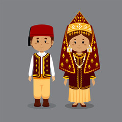 Couple Character Wearing Algerian Dress