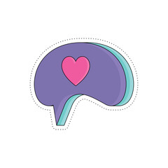 Isolated cute colored groovy bubble chat sticker icon Vector illustration