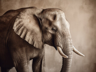 Portrait of an elephant.