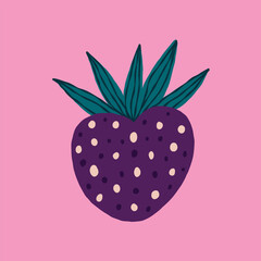charming strawberry berry. Illustration in a modern hand-drawn childish style