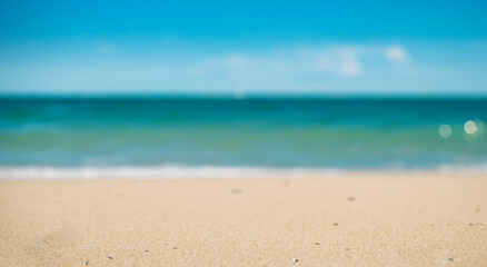 Fototapeta na wymiar beautiful beach sand with blur background in high resolution