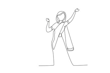 A beautiful woman dancing at a Teej celebration. Teej one-line drawing