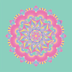 Isolated pastry colored mandala pattern Vector illustration