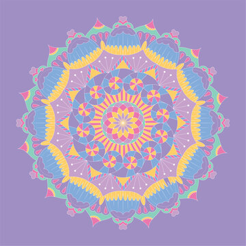 Isolated pastry colored mandala pattern Vector illustration