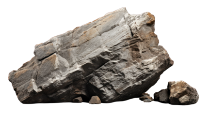 Heavy realistic rock stone isolated on  white background png cutout