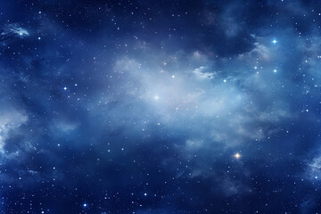 Navy blue space sky and stars, soft atmospheric light