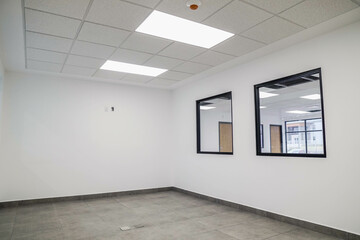 rooms Door of warehouse storages, perfect render room, windows and soft lights rooms 