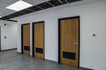 Door of warehouse storages, perfect render room, windows and soft lights rooms 