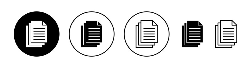 Document icon set for web and mobile app. Paper sign and symbol. File Icon