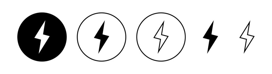 Lightning icon set for web and mobile app. electric sign and symbol. power icon. energy sign