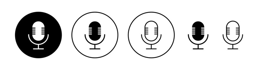 Microphone icon set for web and mobile app. karaoke sign and symbol