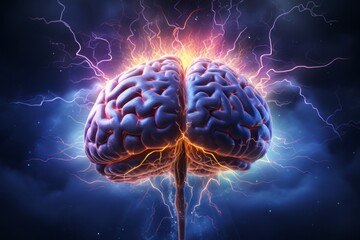 Obraz premium Illuminating the Mind: A Detailed Scientific Study of the Brain, Generative AI