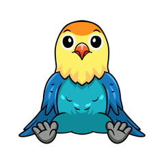 Cute parblue opaline lovebird cartoon