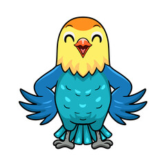 Cute parblue opaline lovebird cartoon