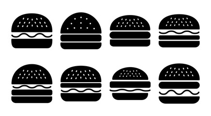 Burger icon set illustration. burger sign and symbol. hamburger