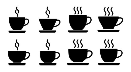 coffee cup icon set illustration. cup a coffee sign and symbol