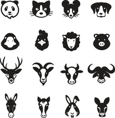 Fototapeta premium Farm animal icons 