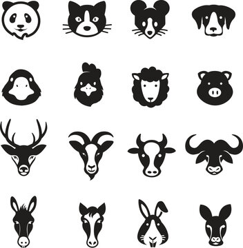 Farm animal icons 