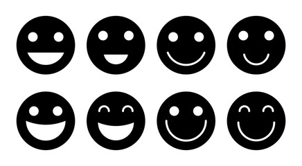 smile icon set illustration. smile emoticon icon. feedback sign and symbol