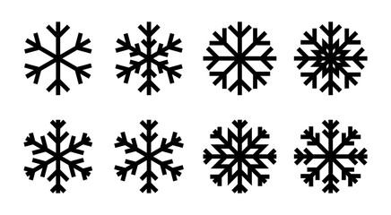 Obraz premium Snow icon set illustration. snowflake sign and symbol