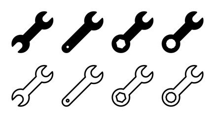 Wrench icon set illustration. repair icon. tools sign and symbol