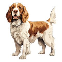 Doggie Delight: Irresistible 2D Illustration of a Clumber Spaniel - obrazy, fototapety, plakaty