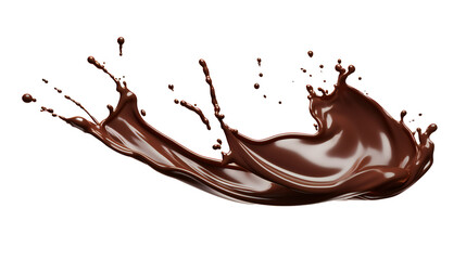 Chocolate Splash on transparent png, easy to use- Generative AI