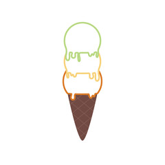 Isolated colored ice cream outline icon Vector