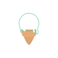 Isolated colored ice cream outline icon Vector