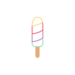 Isolated colored popsicle outline icon Vector