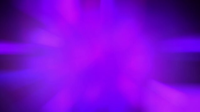 Defocused neon glow. Light flare overlay. Futuristic led illumination. Blur ultraviolet magenta pink purple blue color radiance on dark abstract background