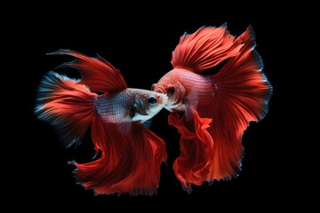 Obraz premium Halfmoon betta fish, siamese fighting fish, Capture moving of fish