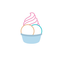 Isolated colored ice cream outline icon Vector