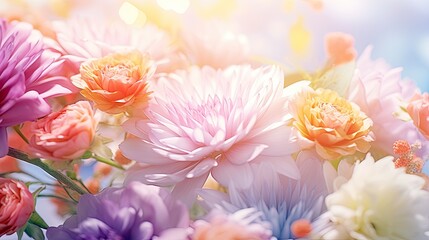 Fototapeta premium close up blossom floral bouquet decoration made with Generative AI