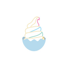 Isolated colored ice cream outline icon Vector