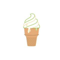 Isolated colored ice cream outline icon Vector