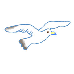 空飛ぶカモメのシンプルなイラスト