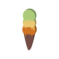 Isolated colored 3d ice cream icon Vector