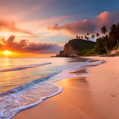 Fototapeta premium sunset over the beach