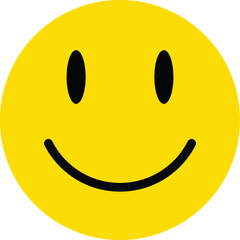 yellow smile emoji icon vector . Yellow happy face icon with smile.