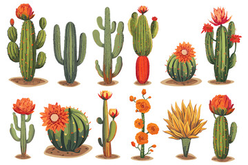 Cute Cactus and Flower Duo: Embracing Nature’s Beauty