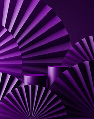 3d illustration. purple display stand