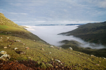 Mist in the peruvian andes