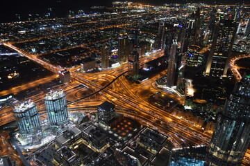 Fototapeta na wymiar Night view of Dubai from the Burj Khalifa 1