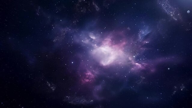 Cosmic background. Flight through the galaxies.